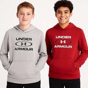 💗FREE WITH PURCHASE💗 Under Armour Hoodie Set - Red and Gray Youth XL